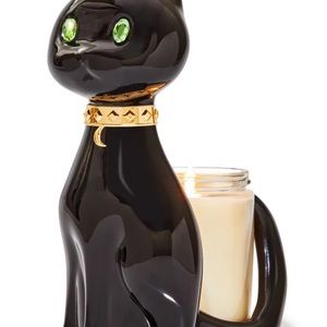 Bath and body works black cat candle holder Halloween